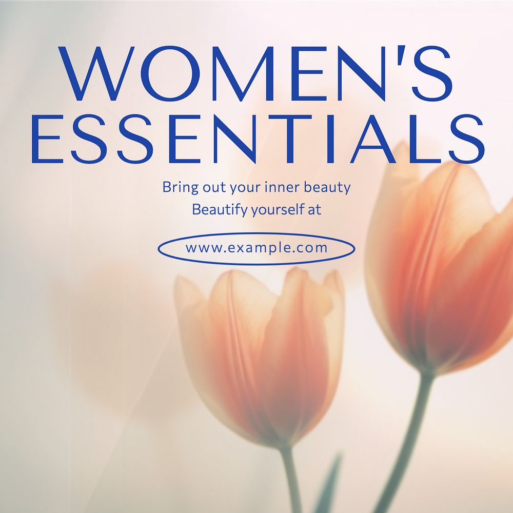 Women’s essentials Instagram post template, editable text