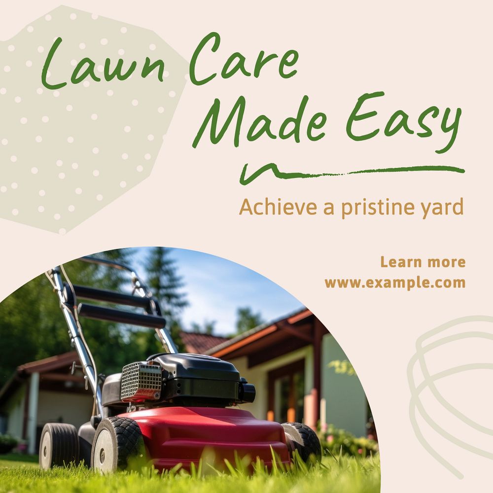 Lawn care Instagram post template, editable text