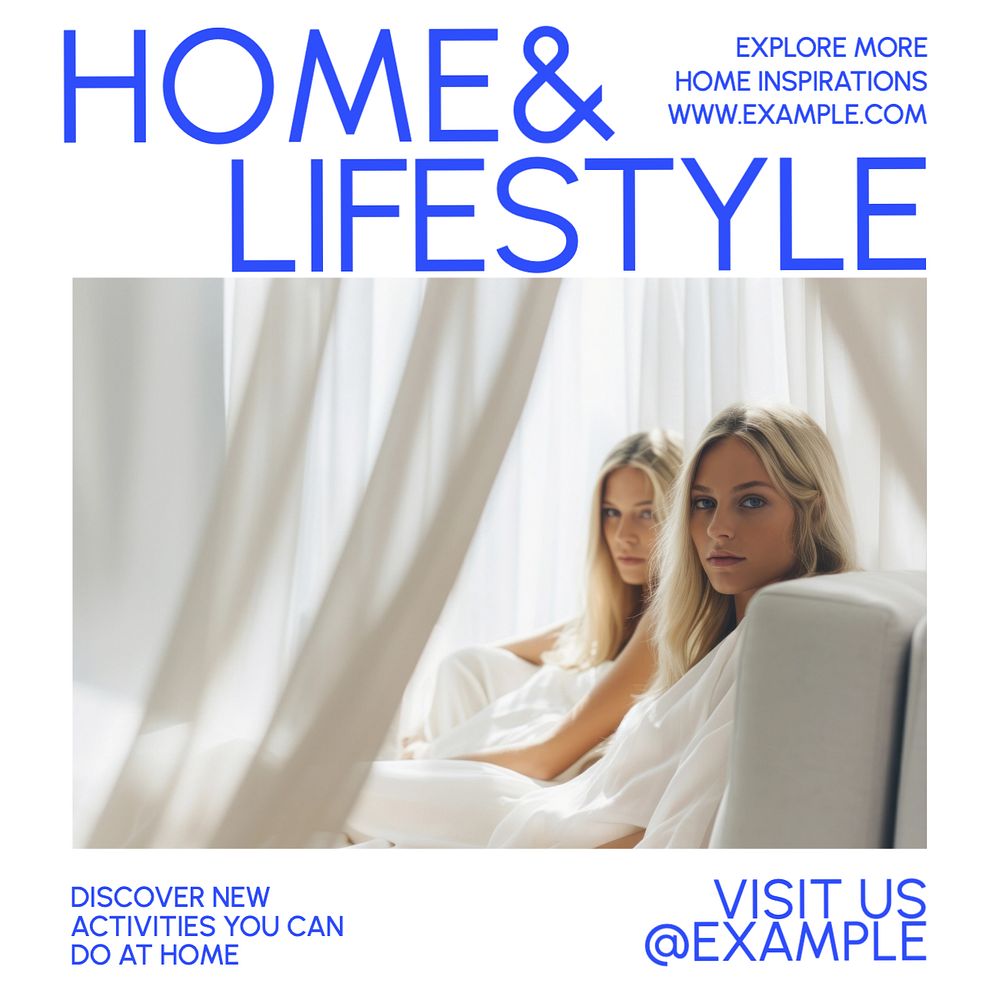 Home & lifestyle Instagram post template, editable text