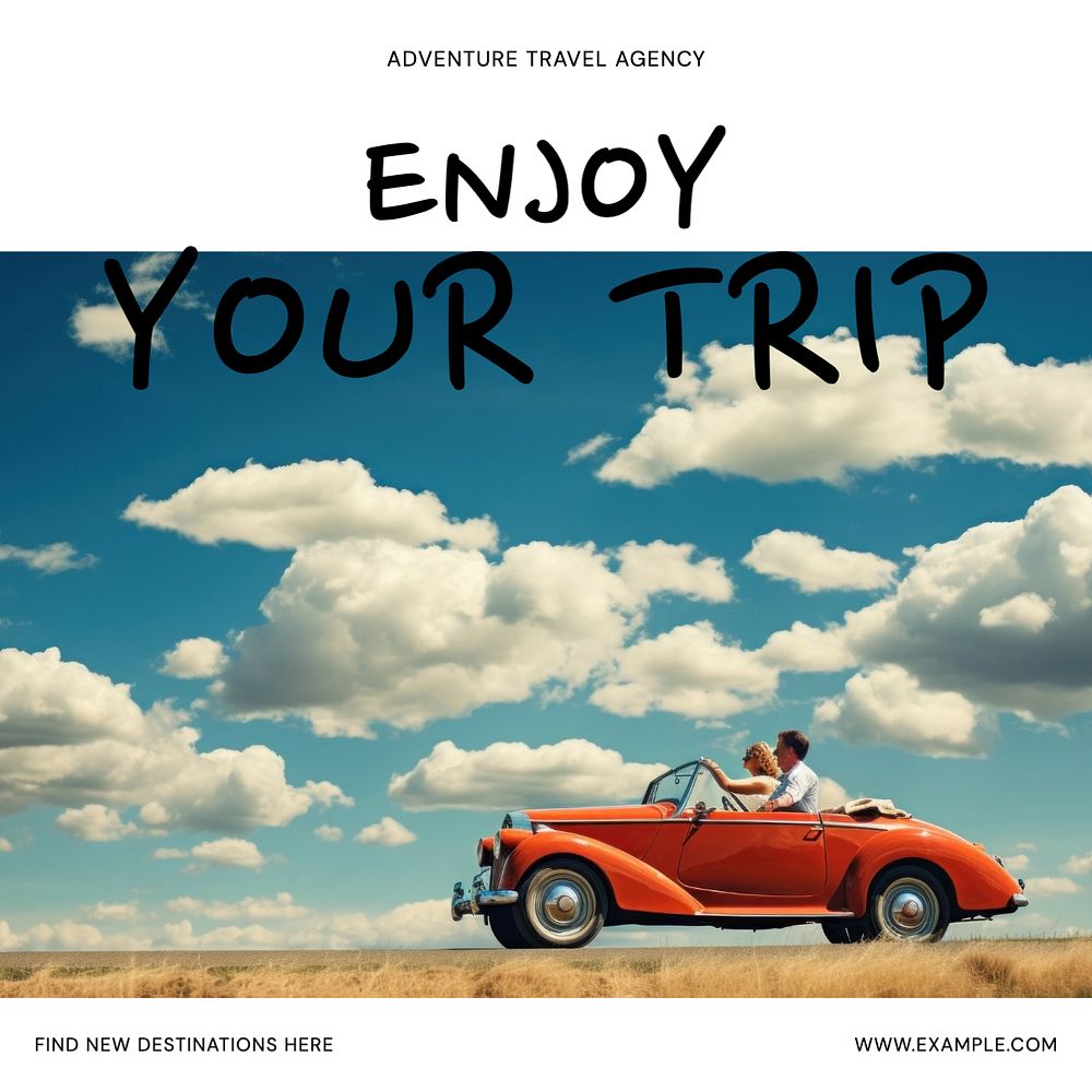 Enjoy your trip Instagram post template, editable text