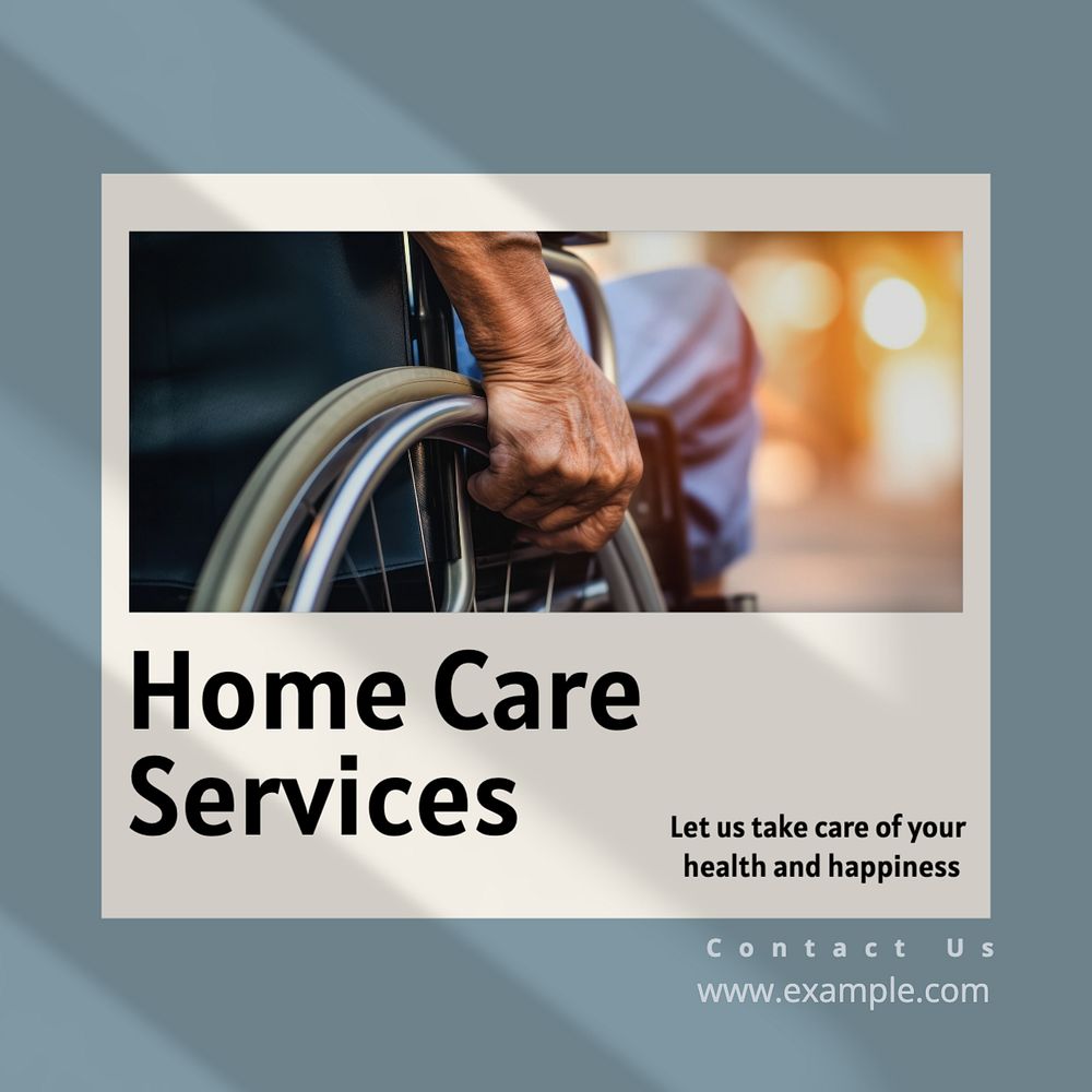 Home care services Instagram post template, editable text