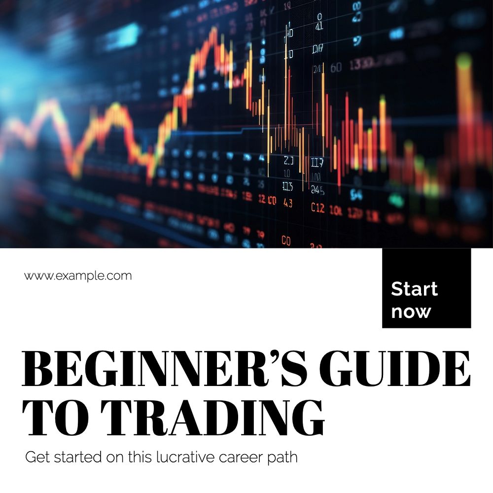 Trading guide Instagram post template, editable text