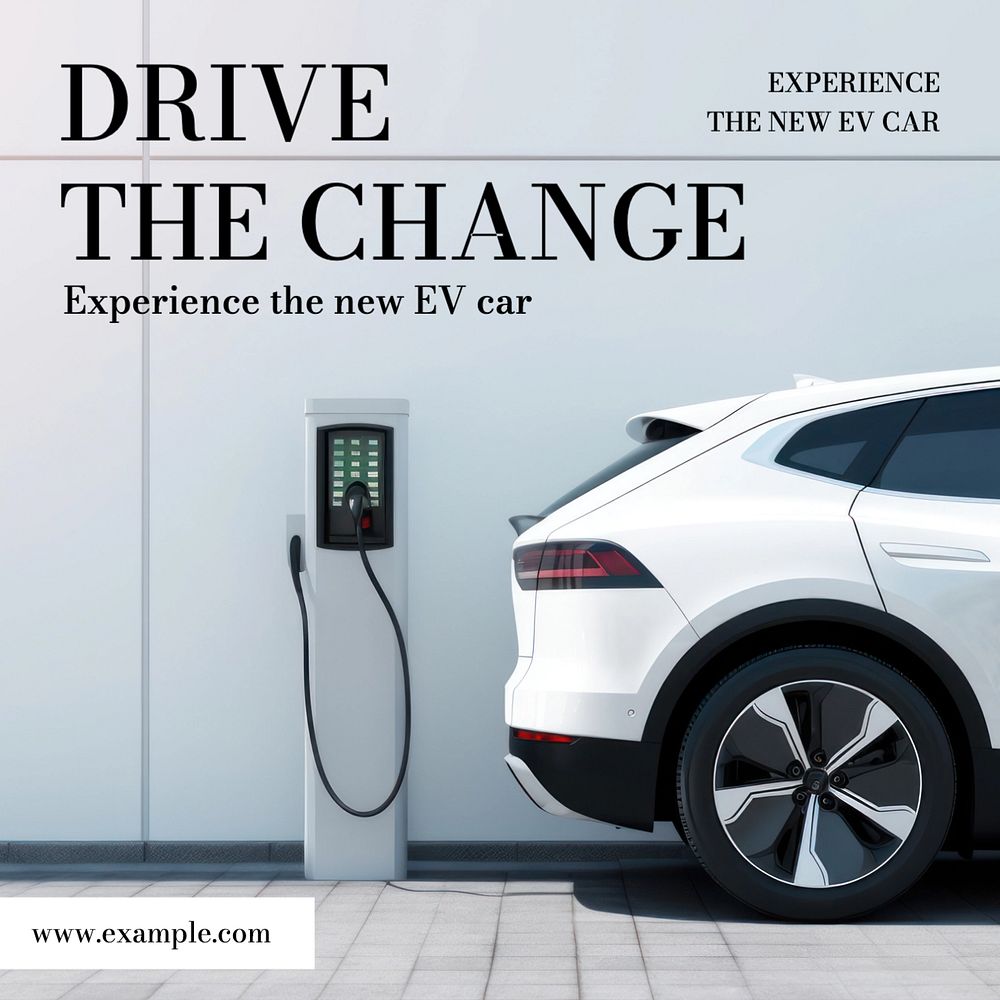 Electric car Instagram post template, editable text