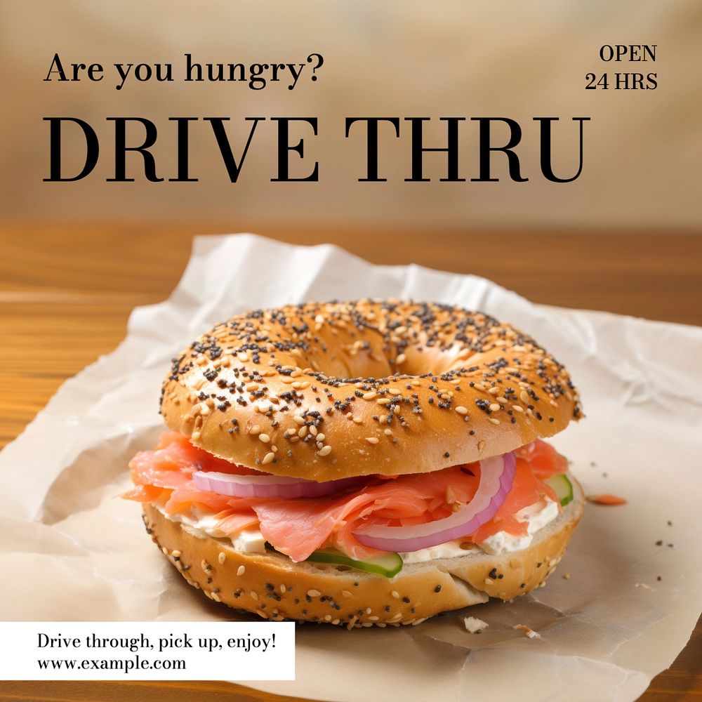 Drive thru Instagram post template, editable text