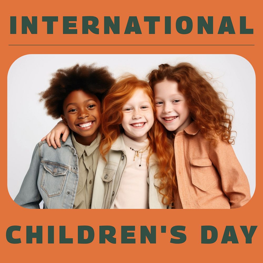 International children's day quote Instagram post template, editable text