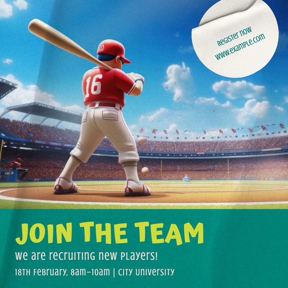 Join the team Instagram post template, editable text