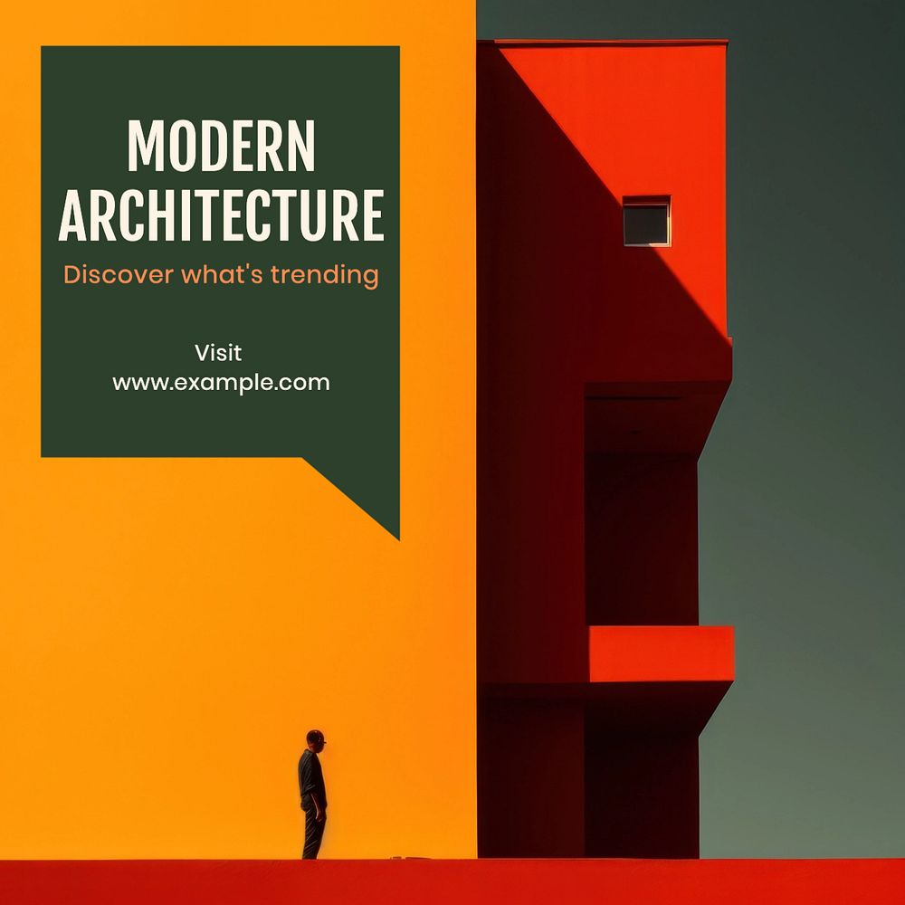 Modern architecture Instagram post template, editable text