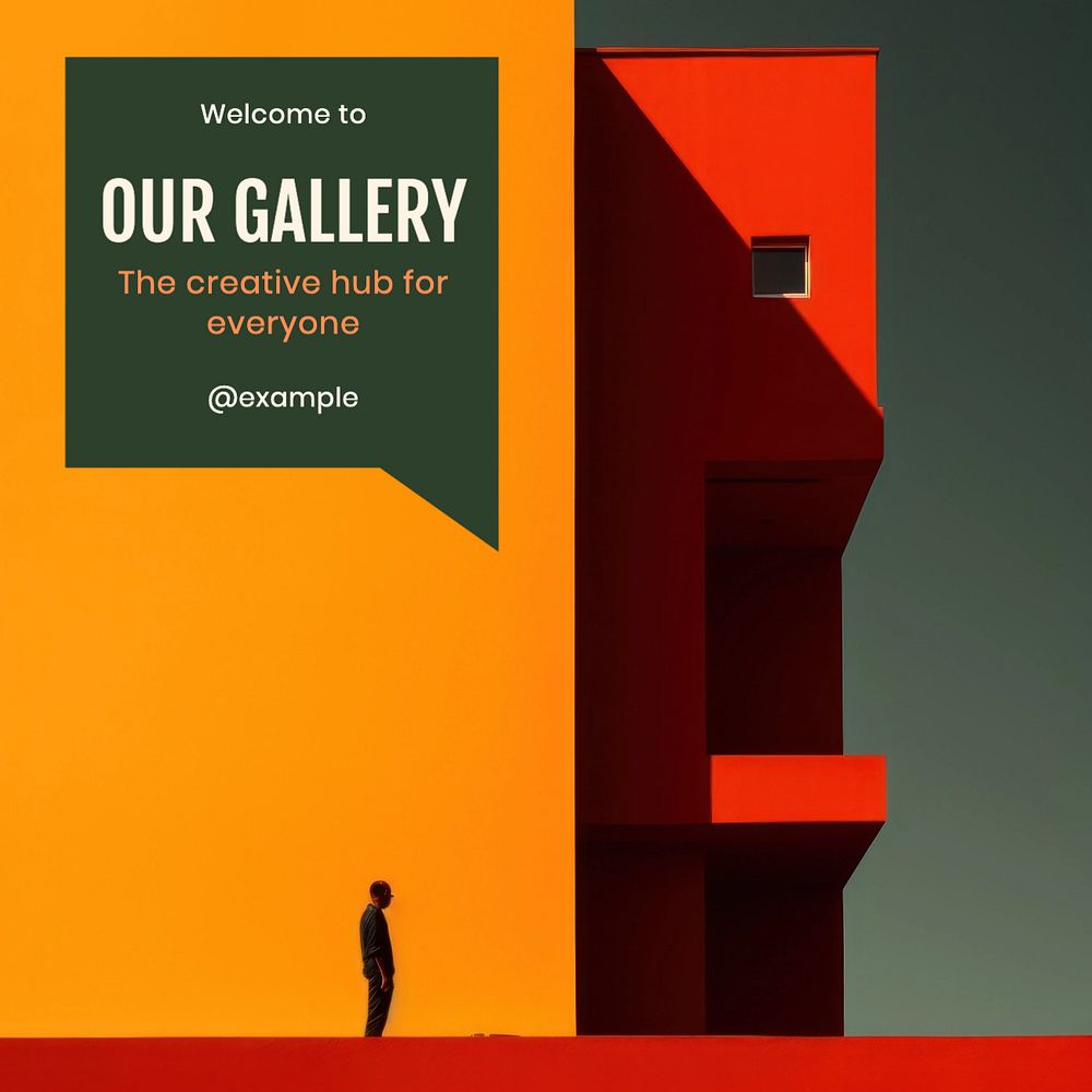 Gallery welcome Instagram post template, editable text