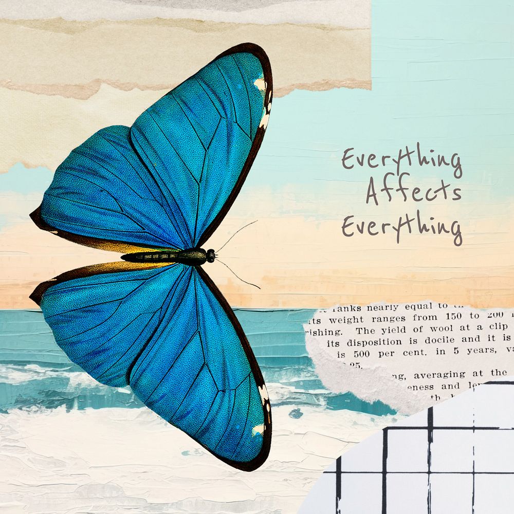 Everything affects everything Instagram post template, editable text