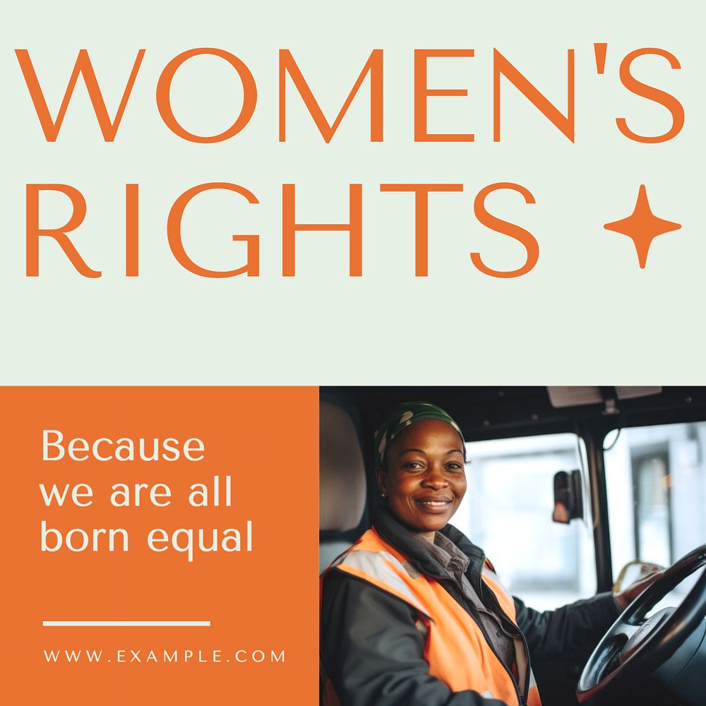 Women's rights Instagram post template, editable text