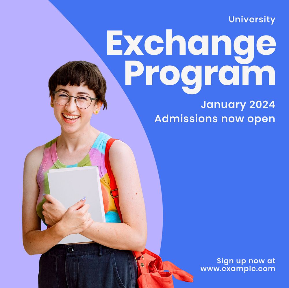 Exchange program Facebook post template, editable design