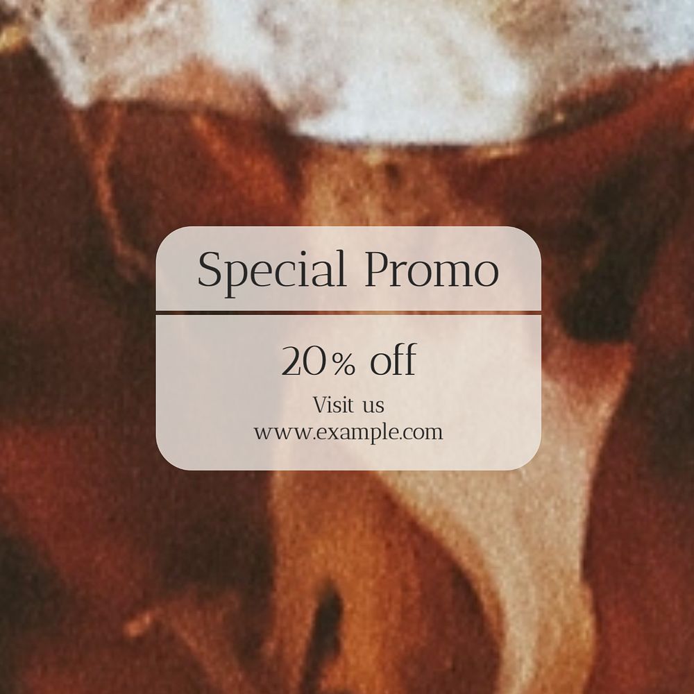 Special promo  Instagram post template, editable text