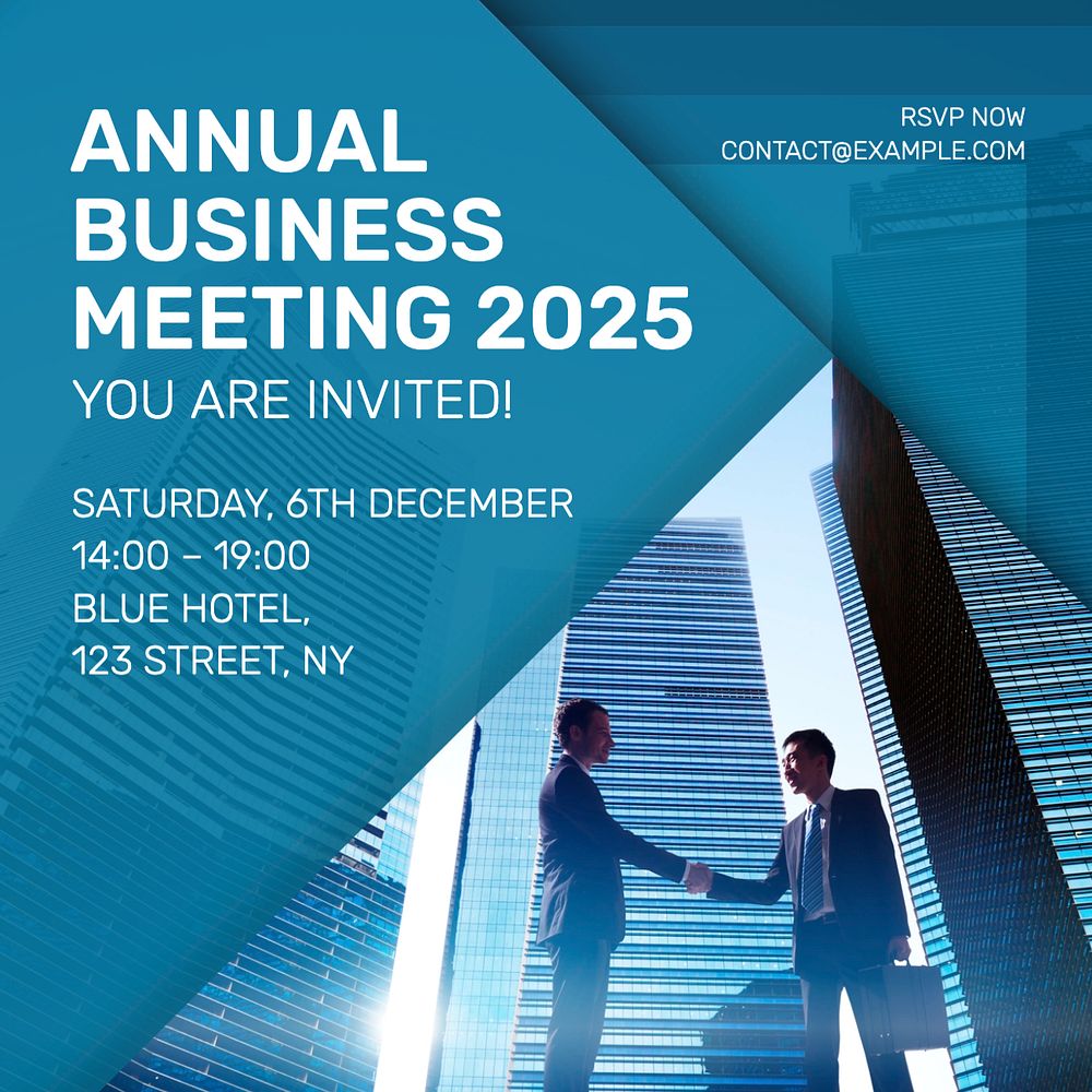 Annual meeting  Instagram post template, editable text