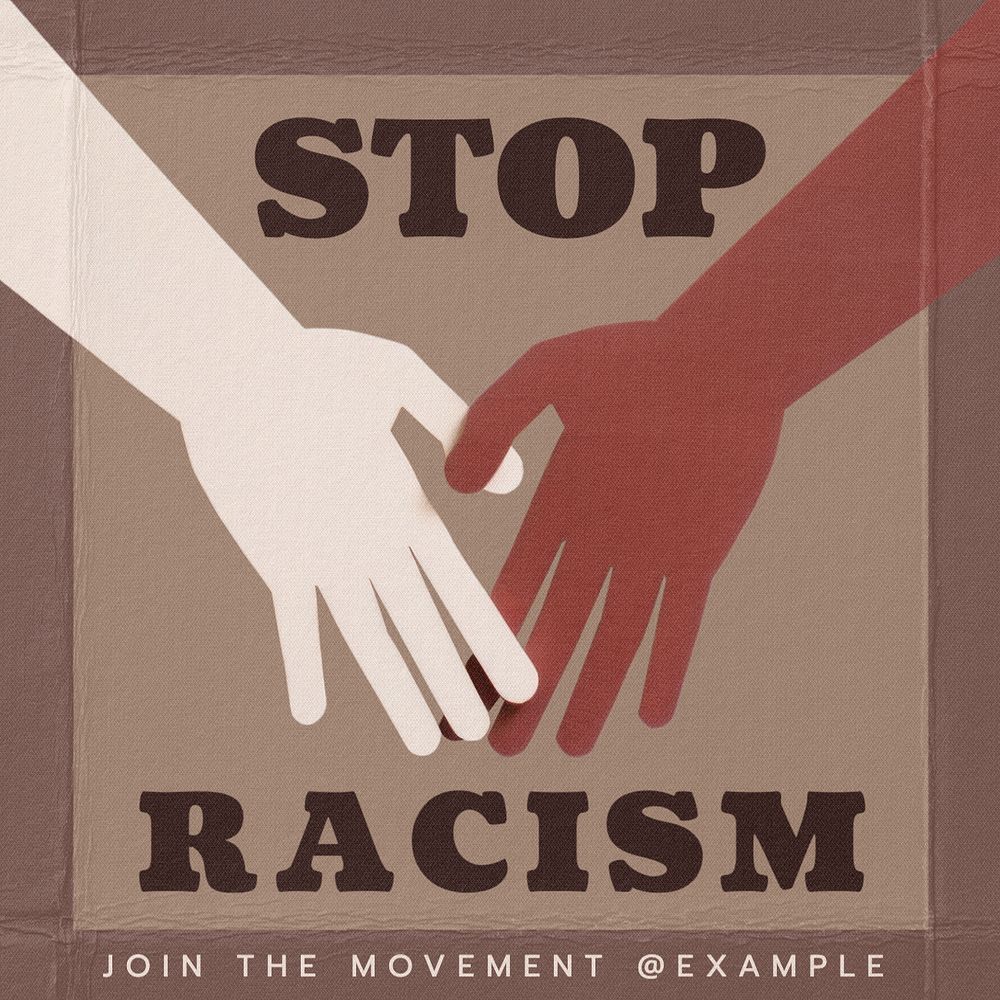 Stop racism Instagram post template, editable text