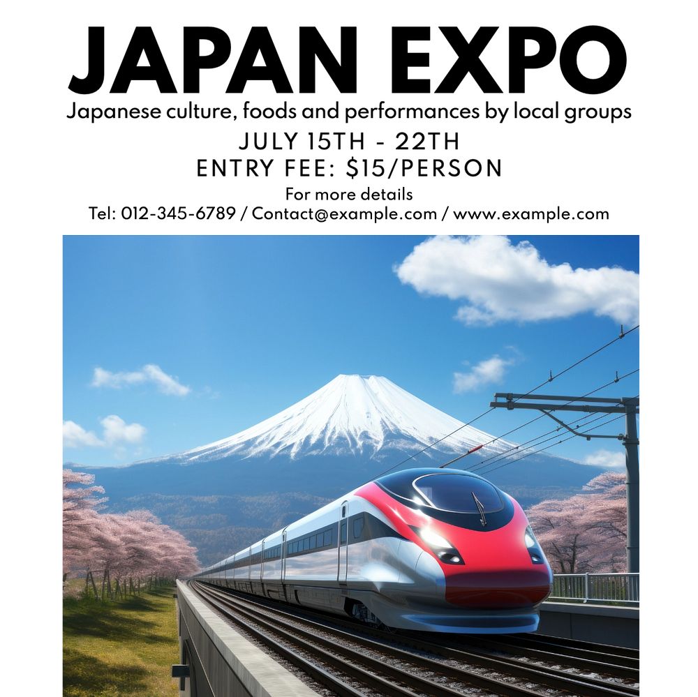 Japan Expo Instagram post template, editable text