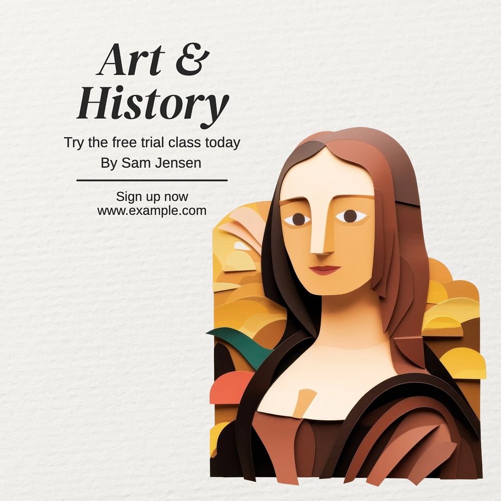 Art & History class Instagram post template, editable text