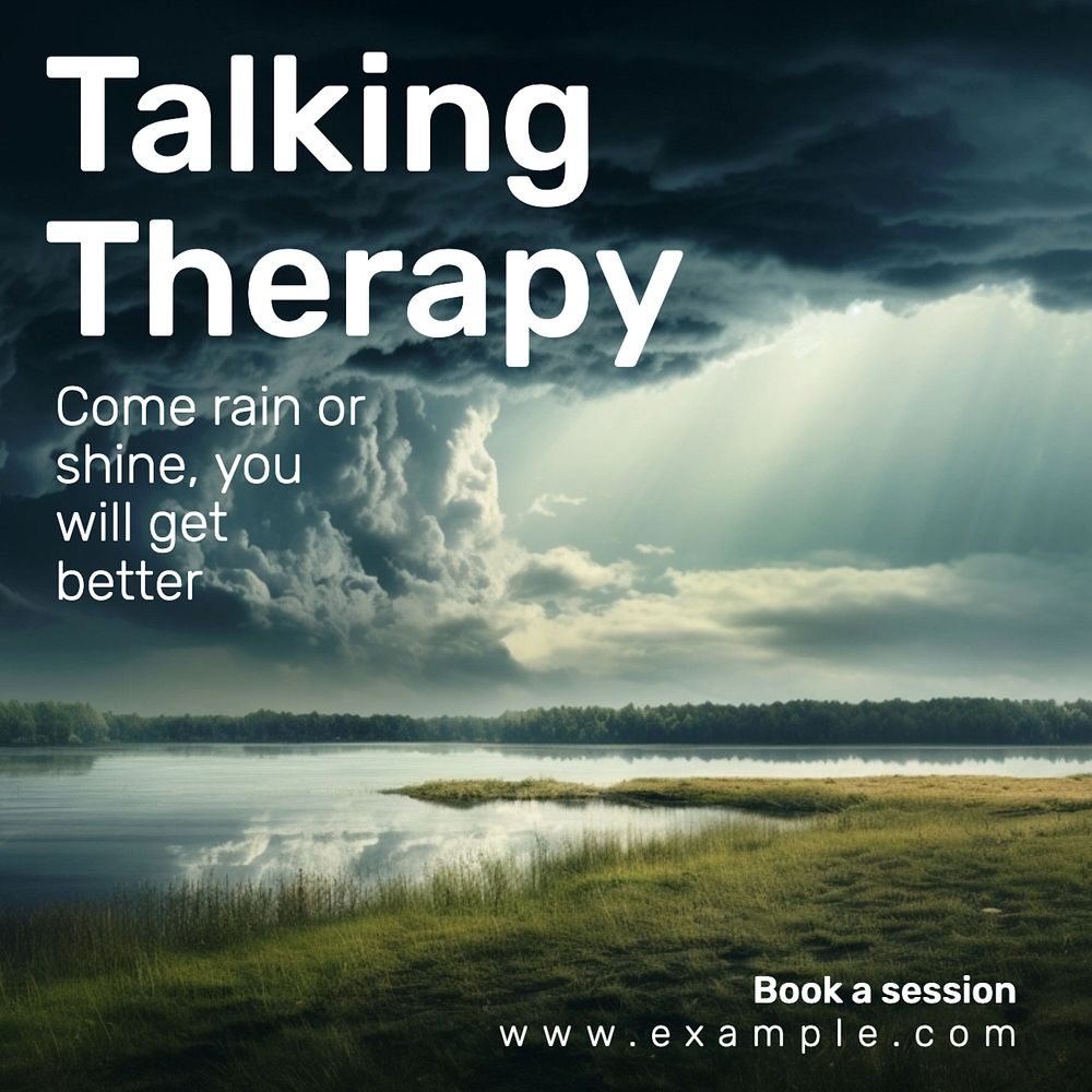 Talking therapy Instagram post template, editable text