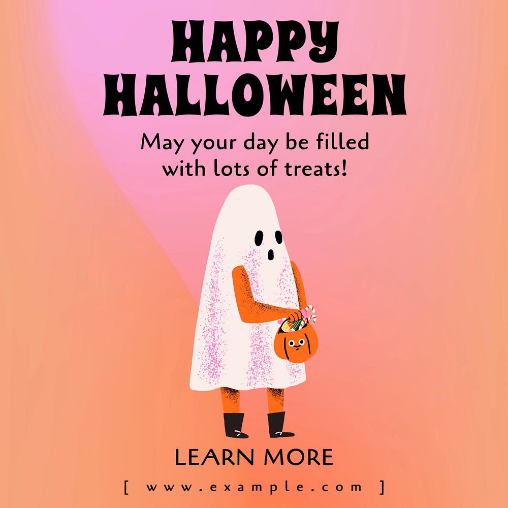 Happy halloween Facebook post template, editable design