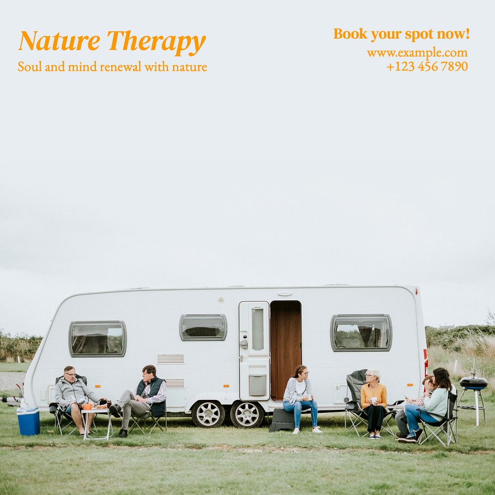 Nature therapy Instagram post template, editable text