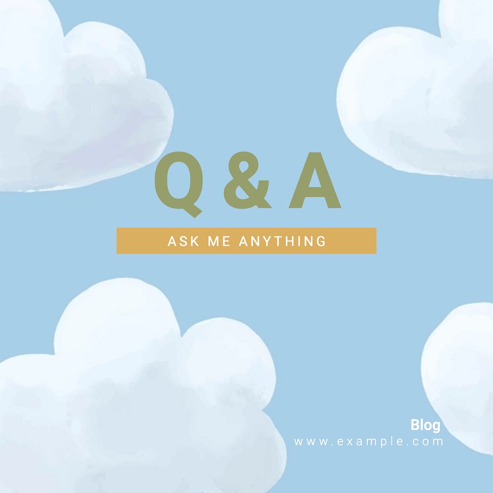 Questions & answers Instagram post template, editable text