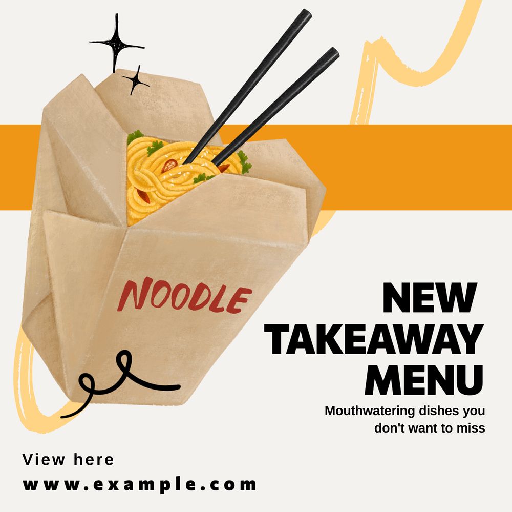 New takeaway menu Facebook post template, editable design