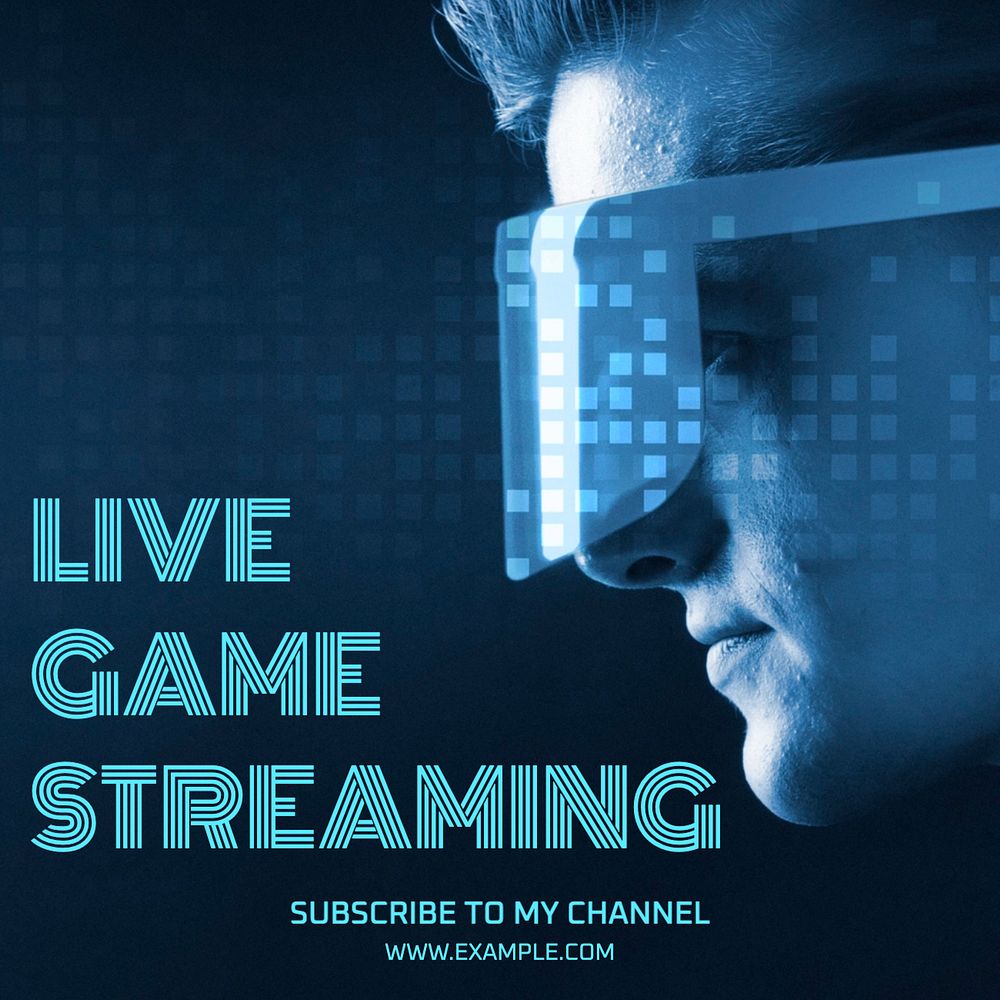 Live game streaming  Instagram post template, editable text