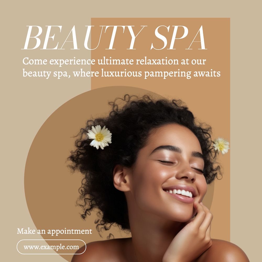 Beauty spa Instagram post template, editable text