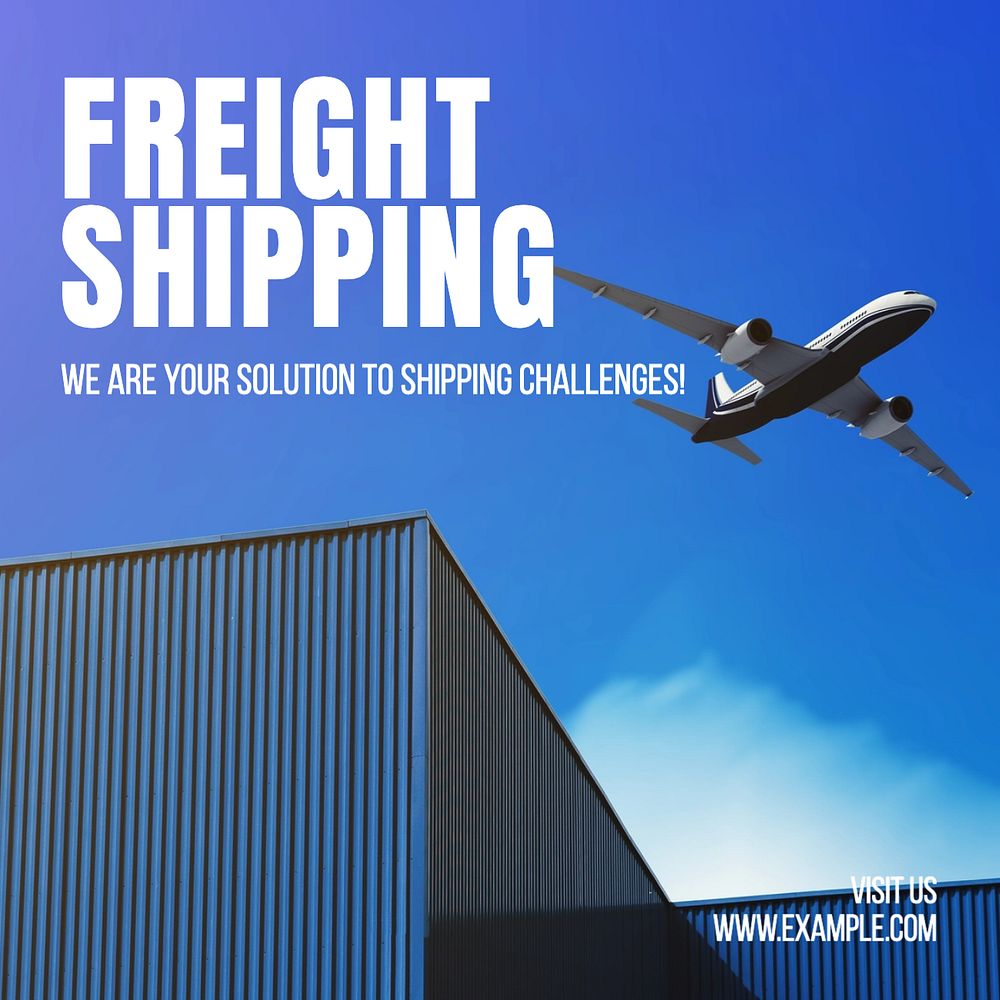 Freight shipping  Instagram post template, editable text