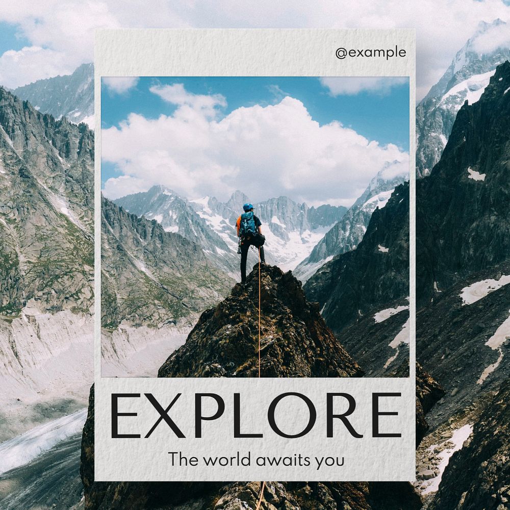 Explore  Instagram post template, editable text