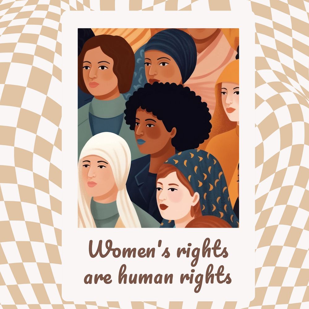 Women's rights Instagram post template, editable text