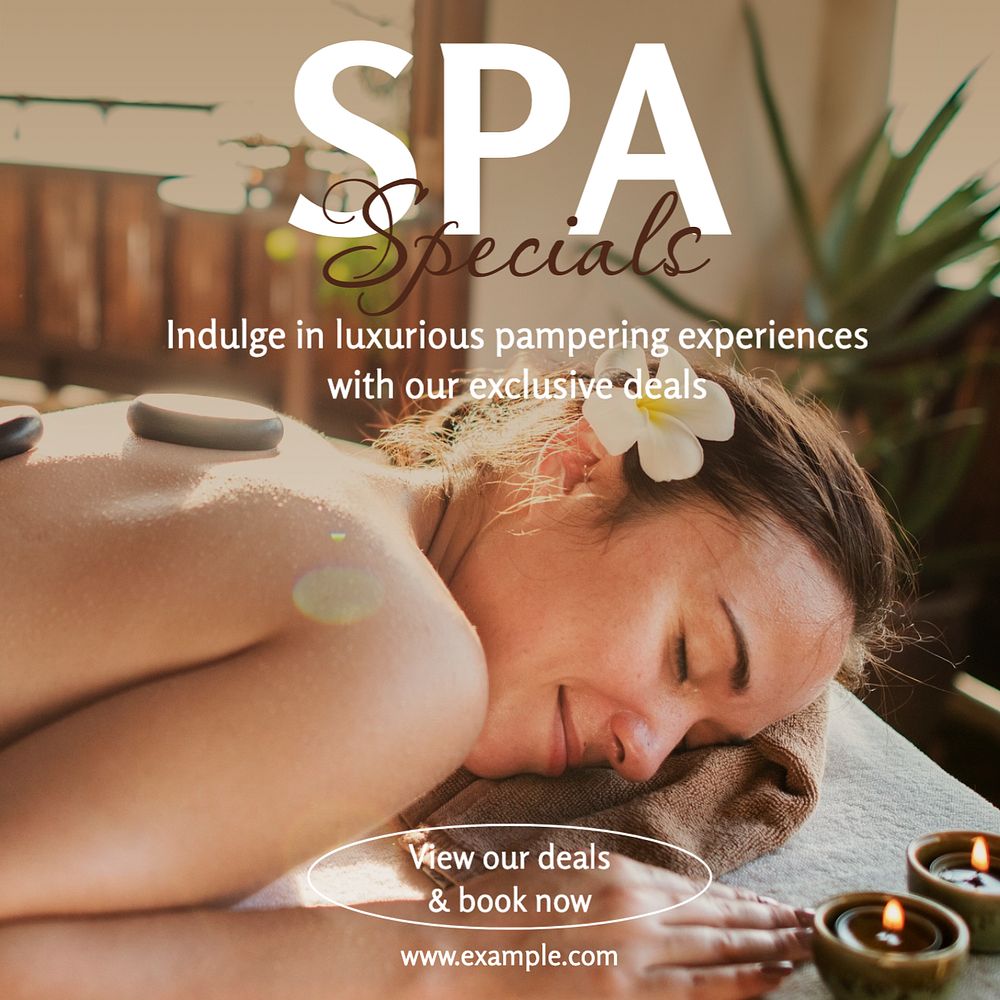 Spa deals Instagram post template, editable text