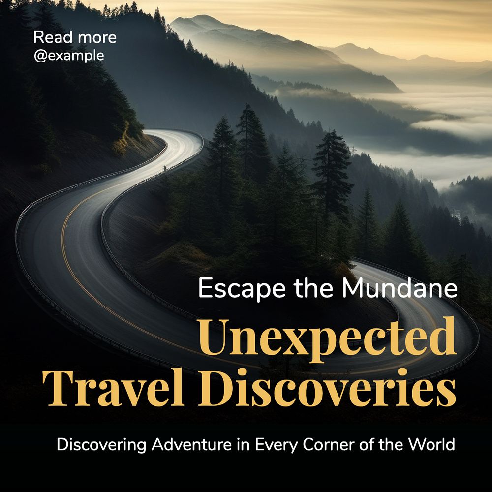 Travel discoveries Instagram post template, editable text