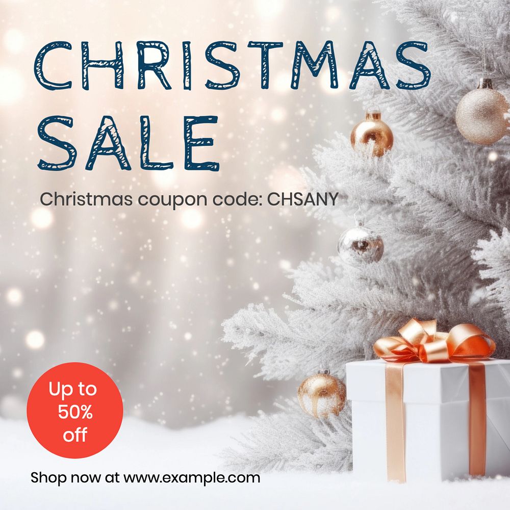 Christmas sale Instagram post template, editable text