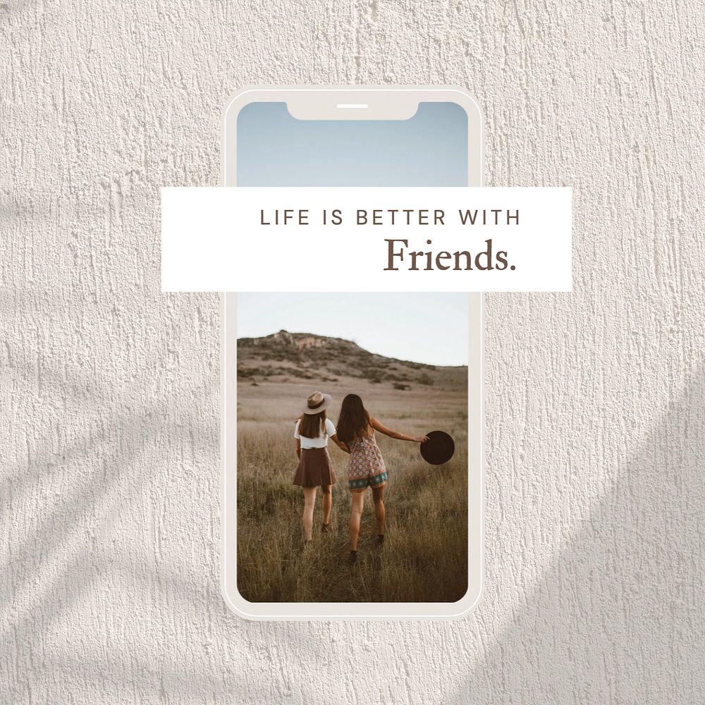 Friendship quote  Instagram post template, editable text