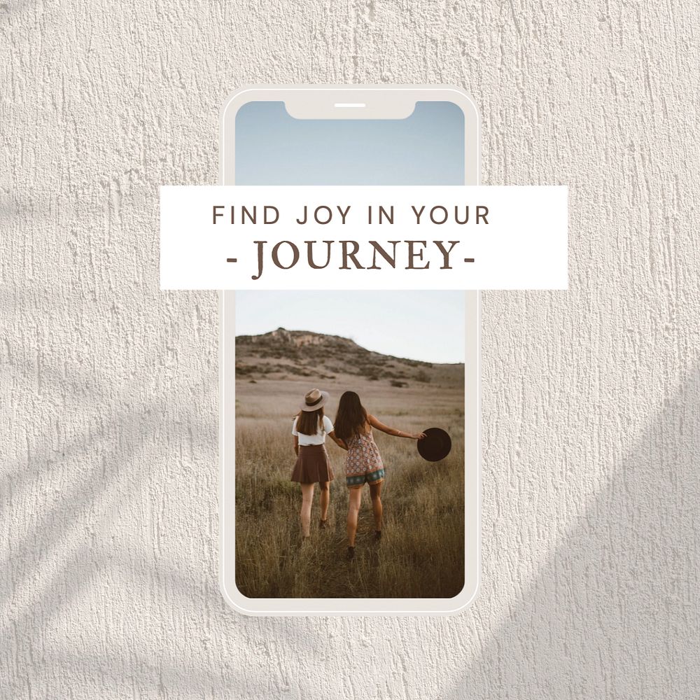 Joyful journey & life  Instagram post template, editable text