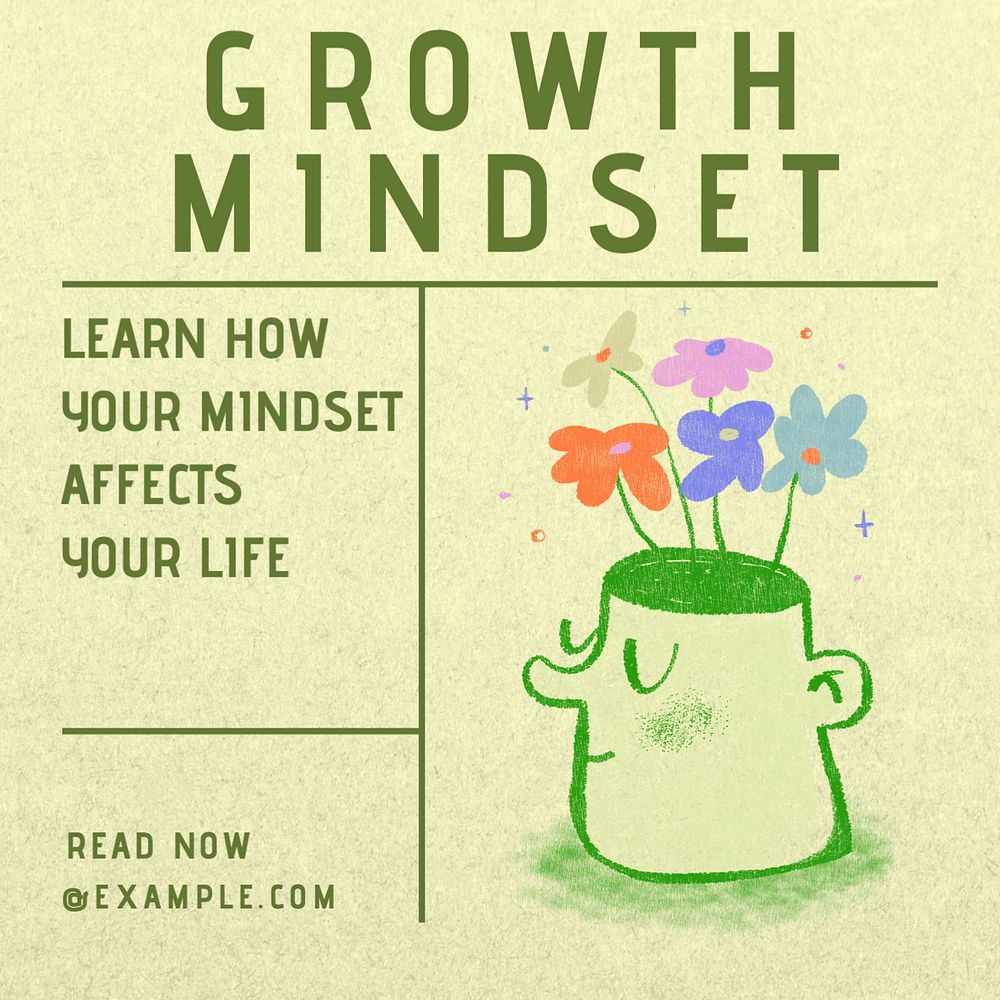 Growth mindset Facebook post template, editable design