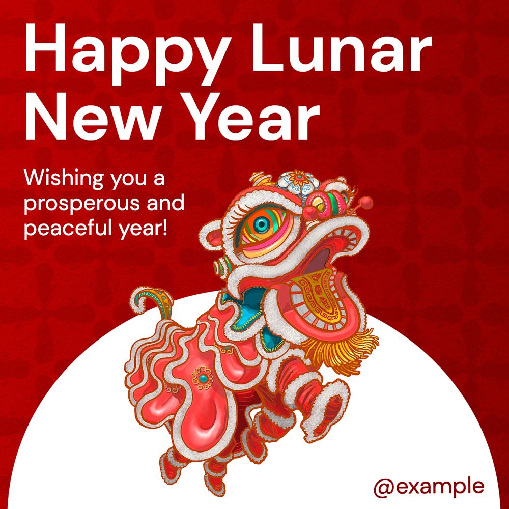 Lunar New Year Facebook post template, editable design