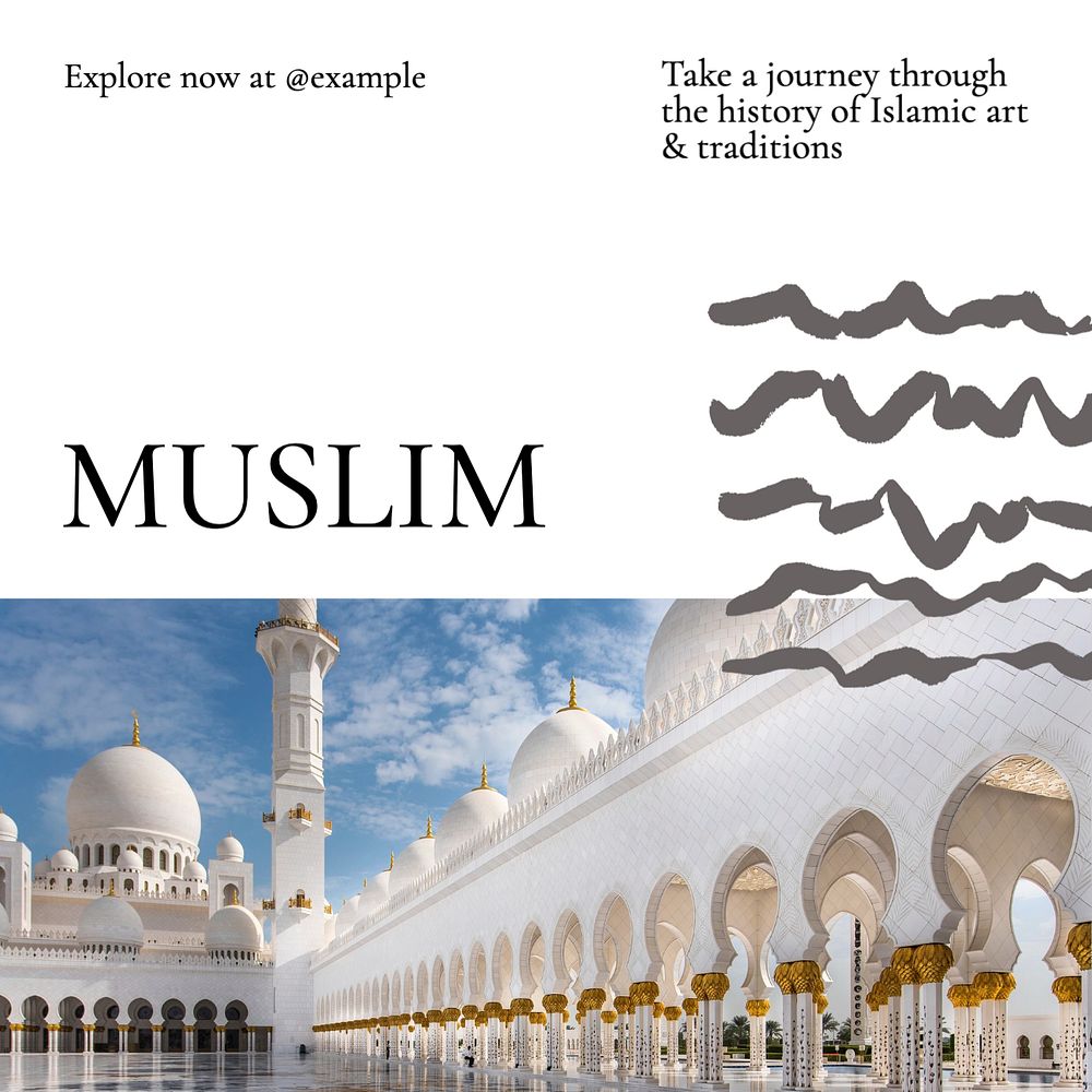 Muslim Instagram post template, editable text