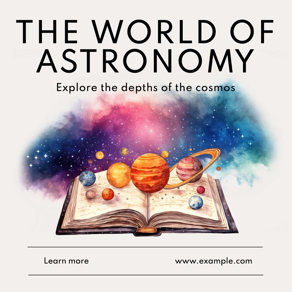 Astronomy Instagram post template, editable text