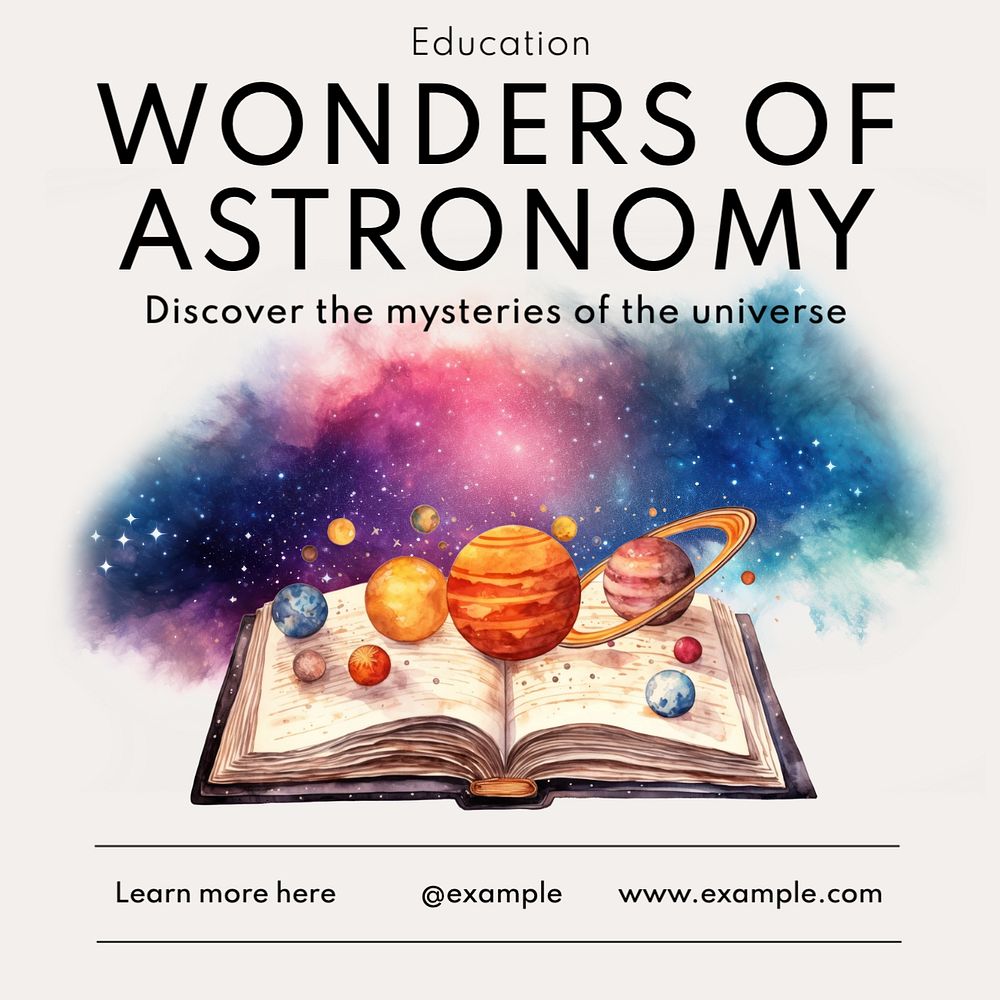 Astronomy Instagram post template, editable text