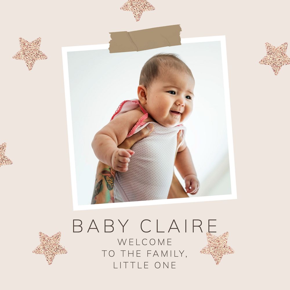 Baby  Instagram post template, editable text