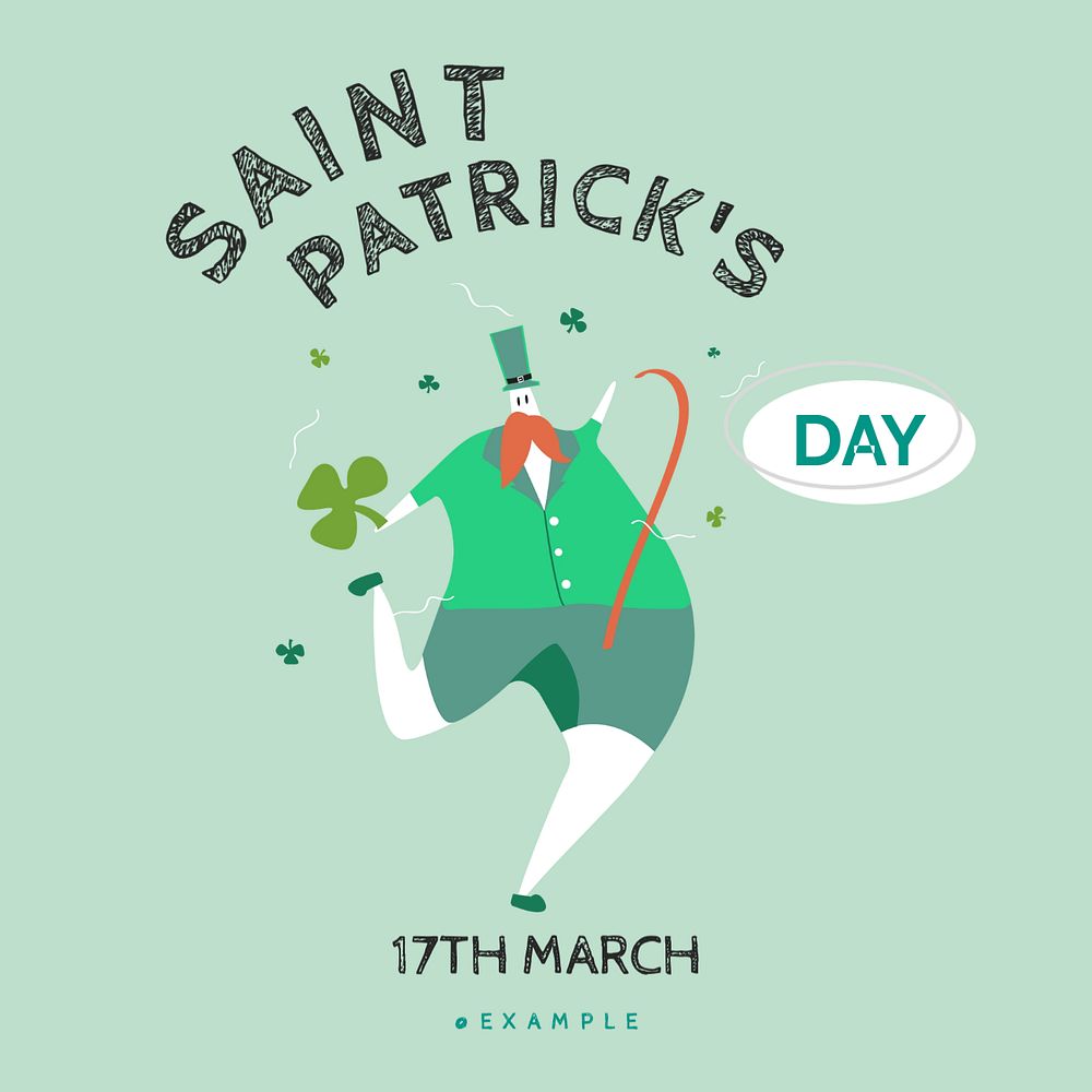 St. Patrick's Day Facebook post template, editable design