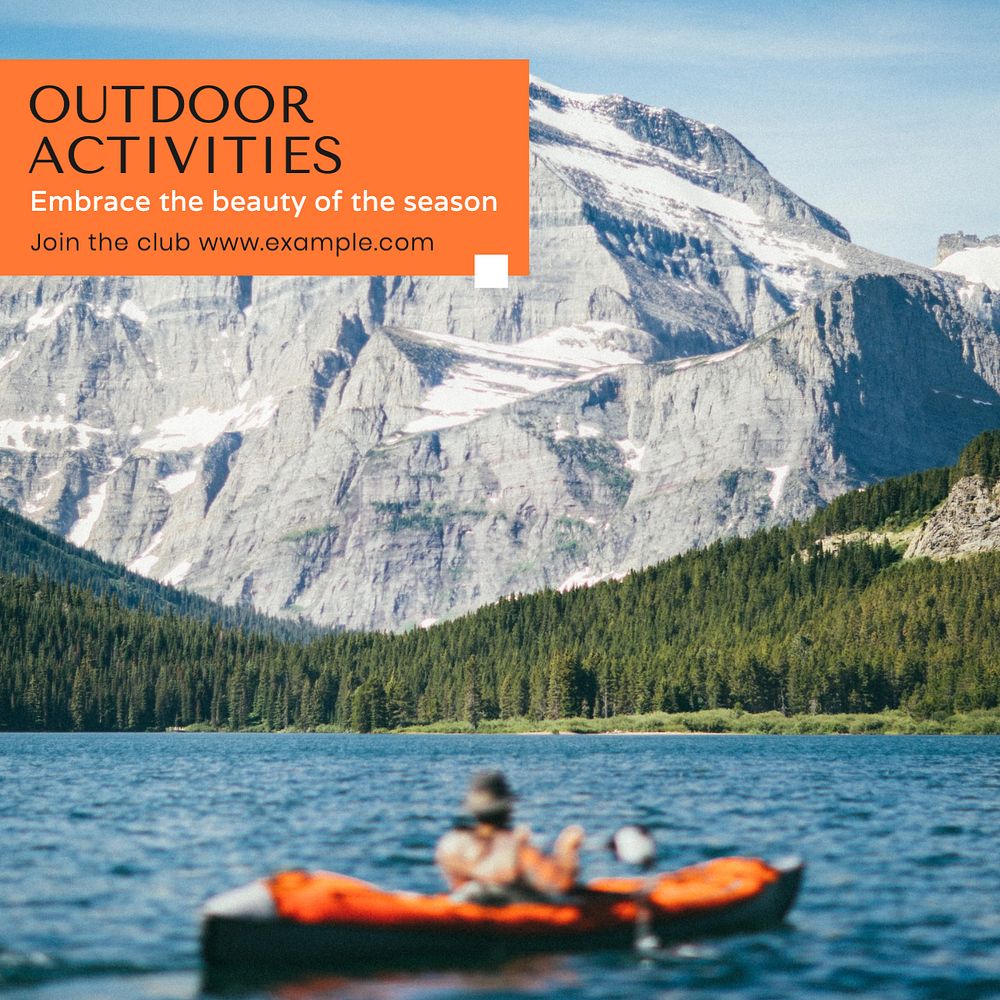 Outdoor activities Instagram post template, editable text