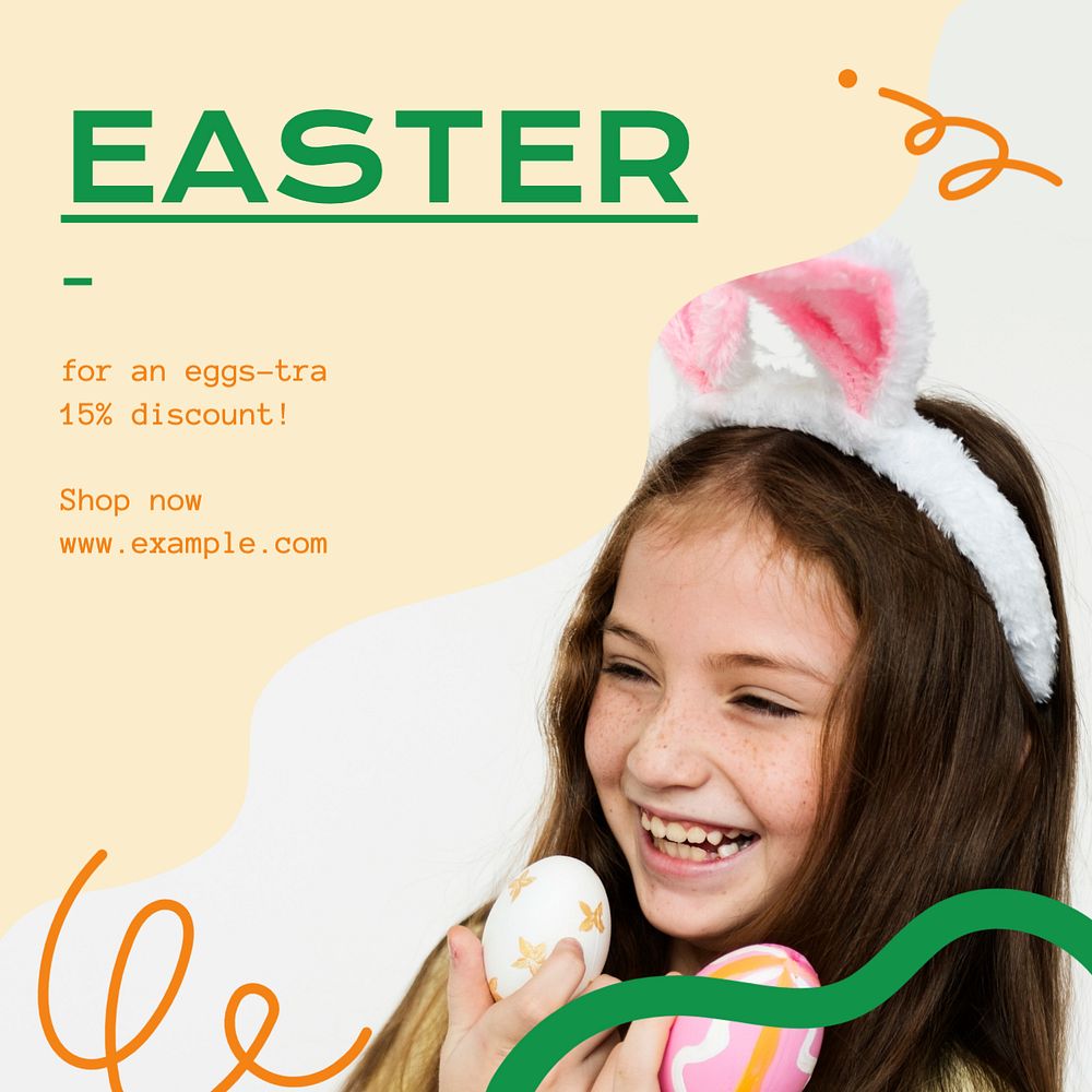 Easter sale Instagram post template, editable text