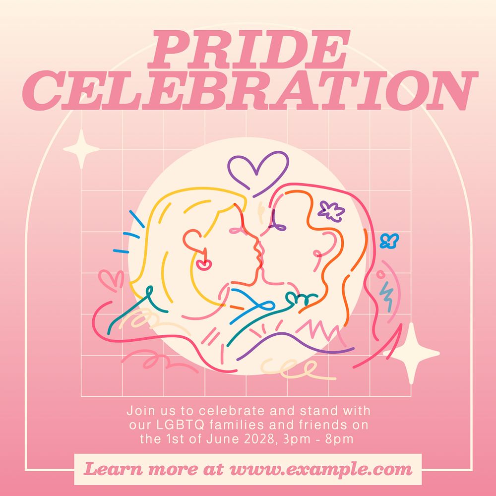 Pride month celebration Facebook post template, editable design