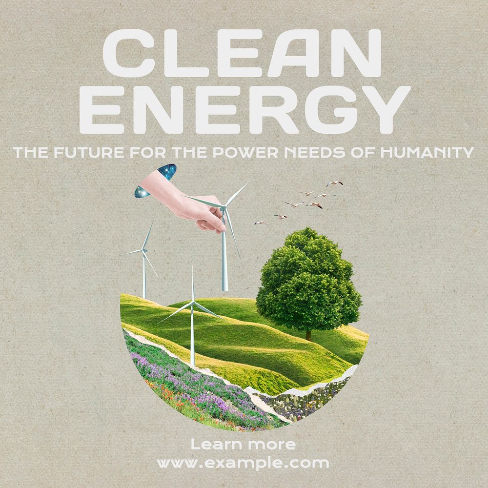 Clean energy Facebook post template, editable design