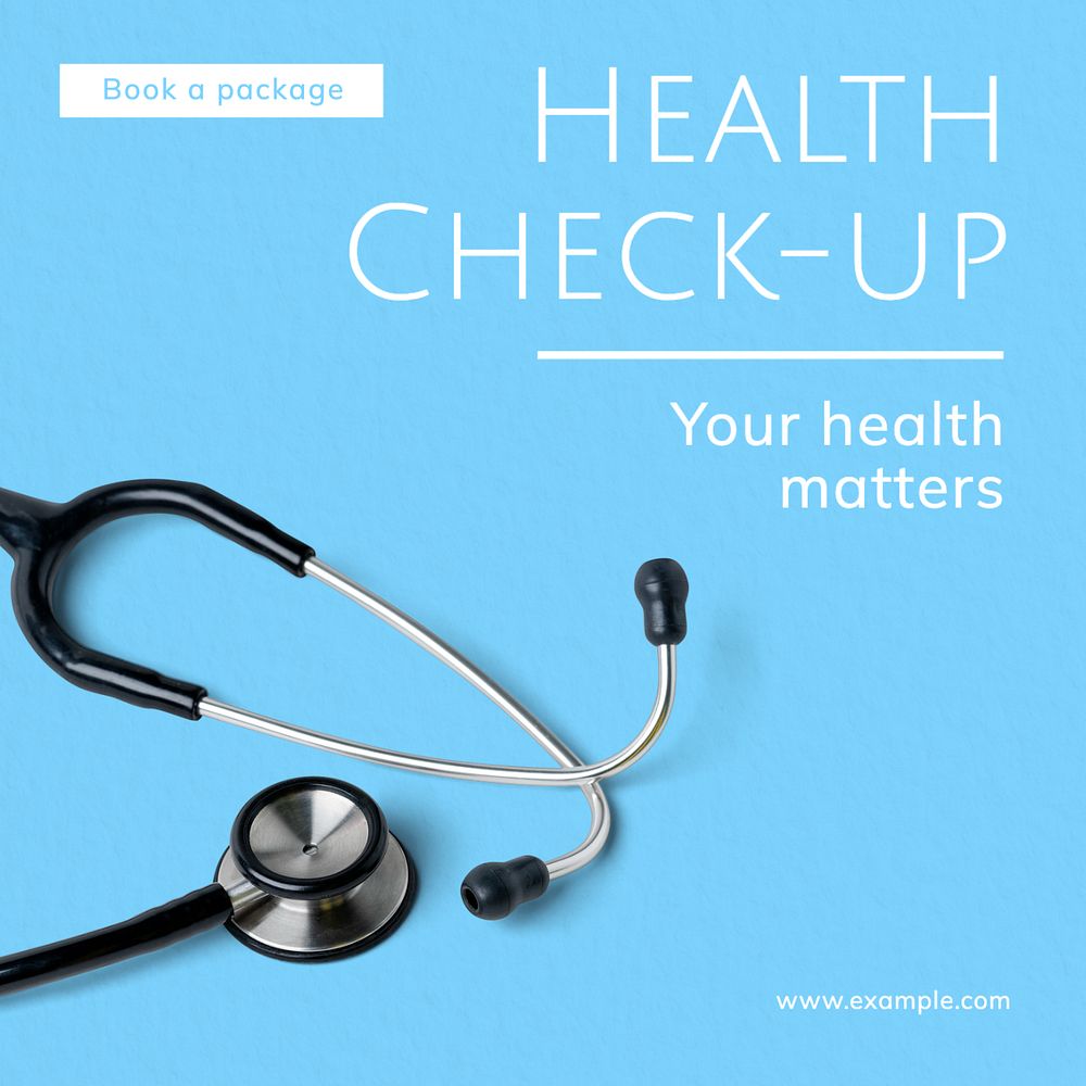 Health check-up Facebook post template, editable design