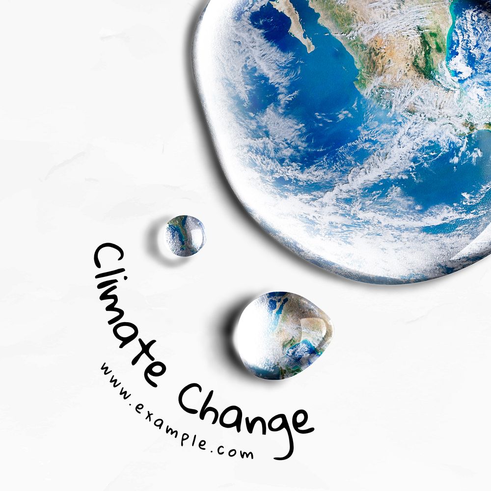 Climate change Facebook post template, editable design