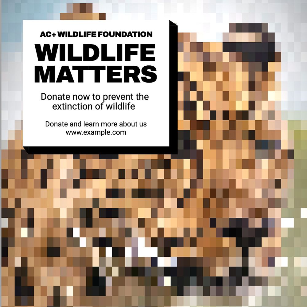 Wildlife matters  Instagram post template, editable text