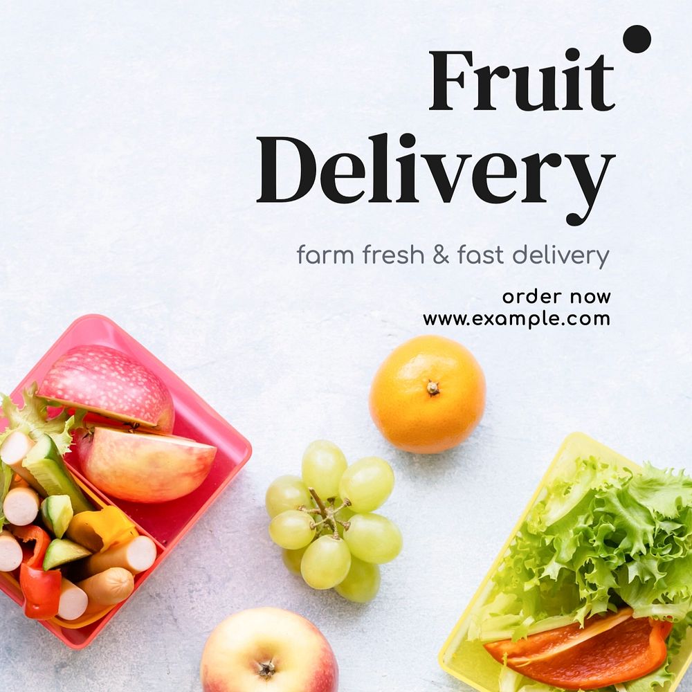 Fruit delivery Instagram post template, editable text